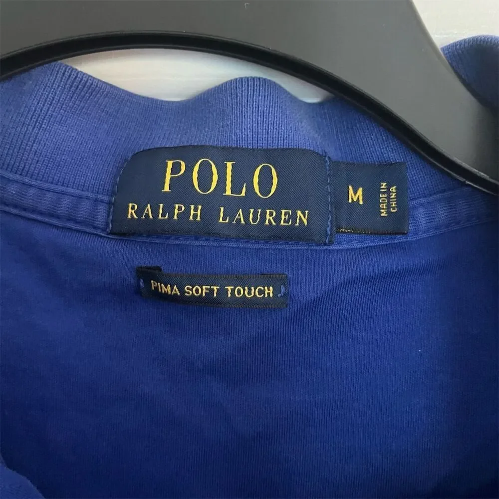 Ralph Lauren Men's Blue Polo Shirt L Pima Soft Touch Short Sleeve